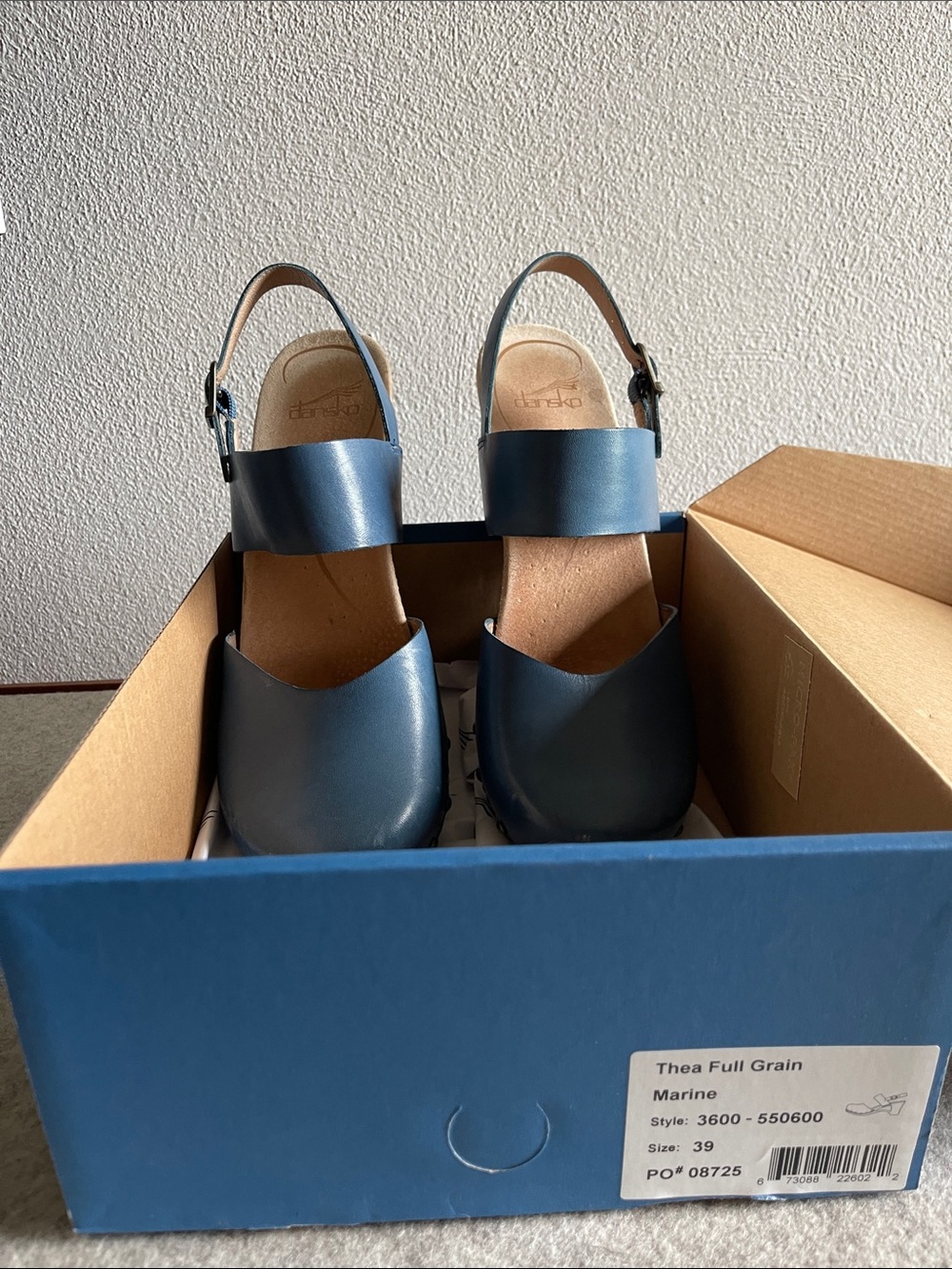 Dansko Thea Full Grain Marine Blue Sandals